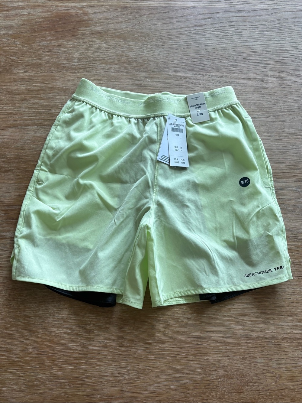 Abercrombie Kids YPB Neon Yellow Shorts with liner
